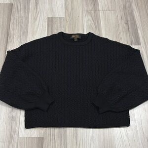 Truth‎ Black Crew Neck Drop Shoulder Ballon Sleeve Sweater Size XS